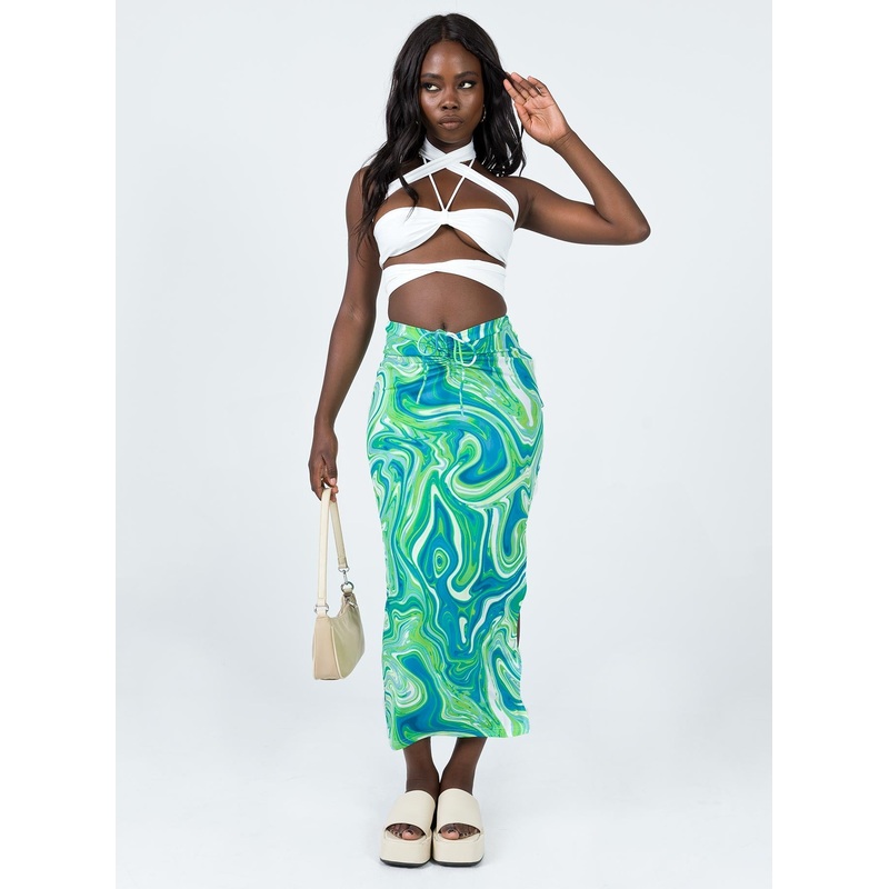 Yelena Midi Skirt Green