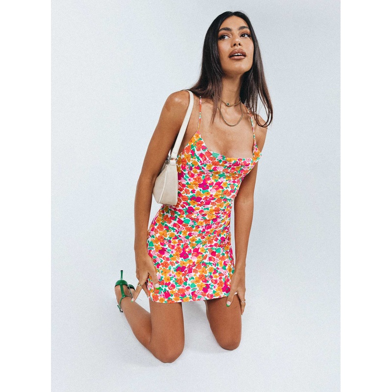 Celena Mini Dress Rainbow Floral
