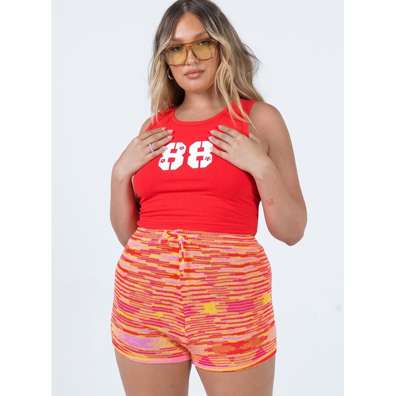 Leo Knit Shorts Orange