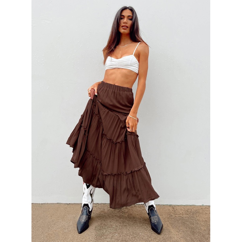 Miriah Maxi Skirt Brown