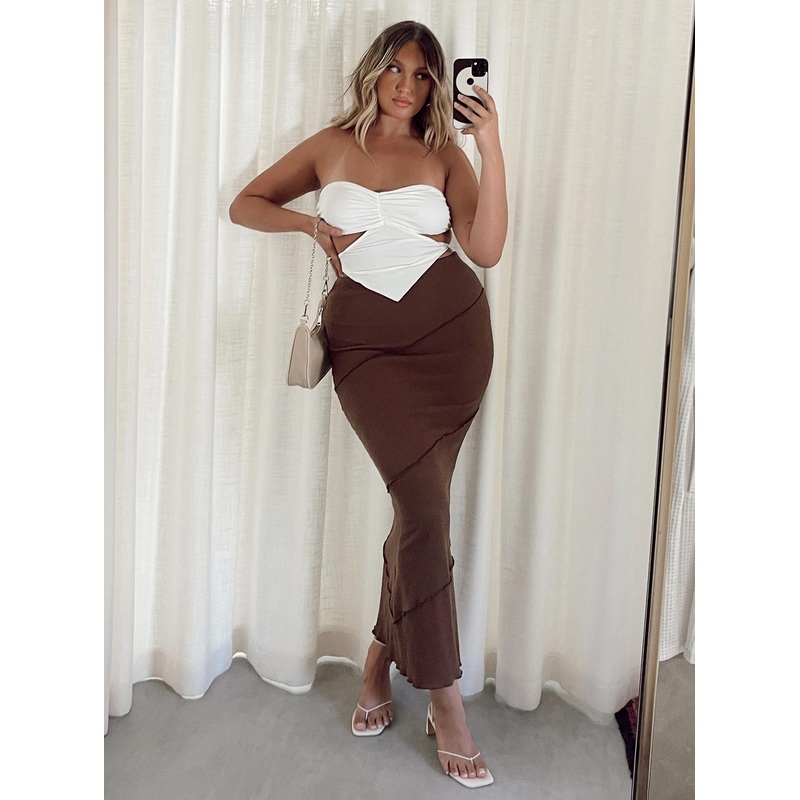 Oscar Maxi Skirt Brown