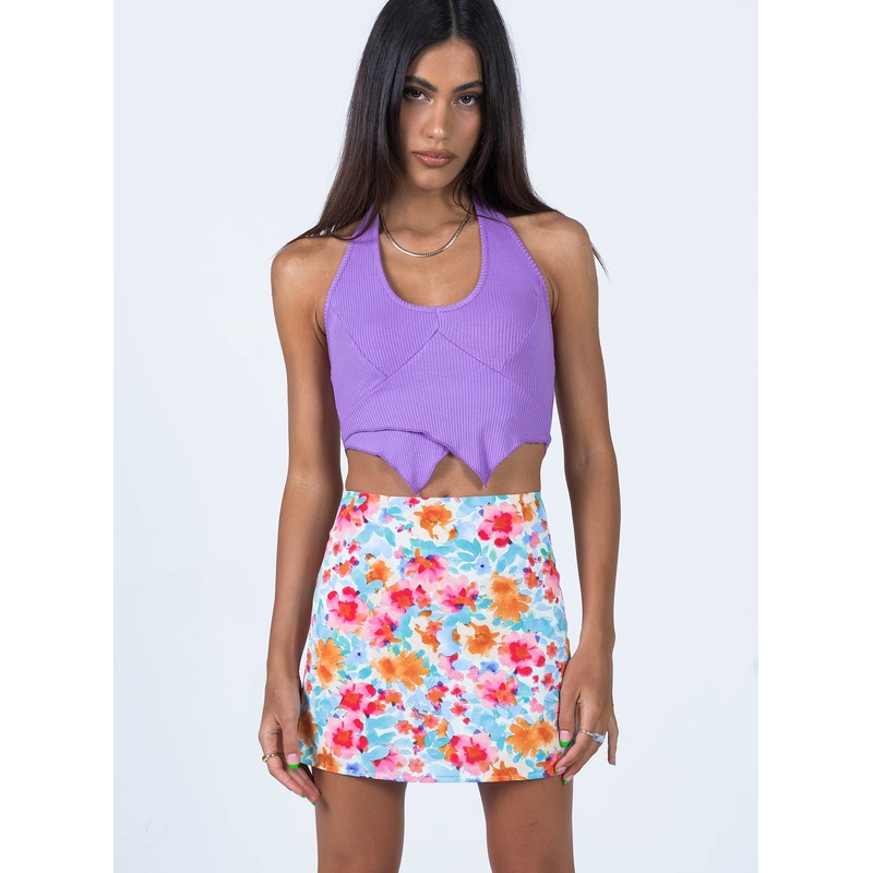 Selby Mini Skirt Light Blue Floral