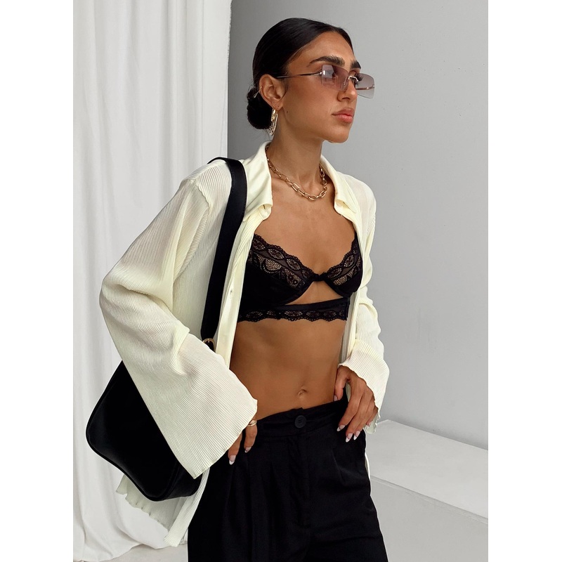 Taina Pleated Shirt Cream