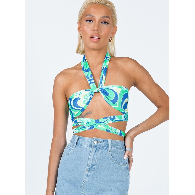 Atkins Top Green Floral