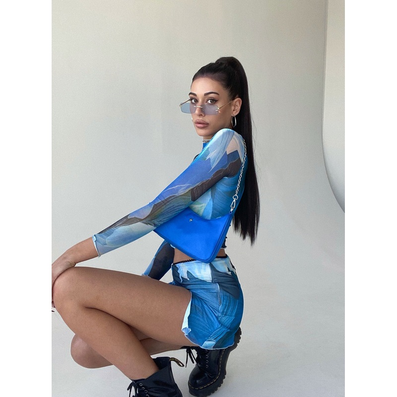 Felicity Mini Skirt Blue