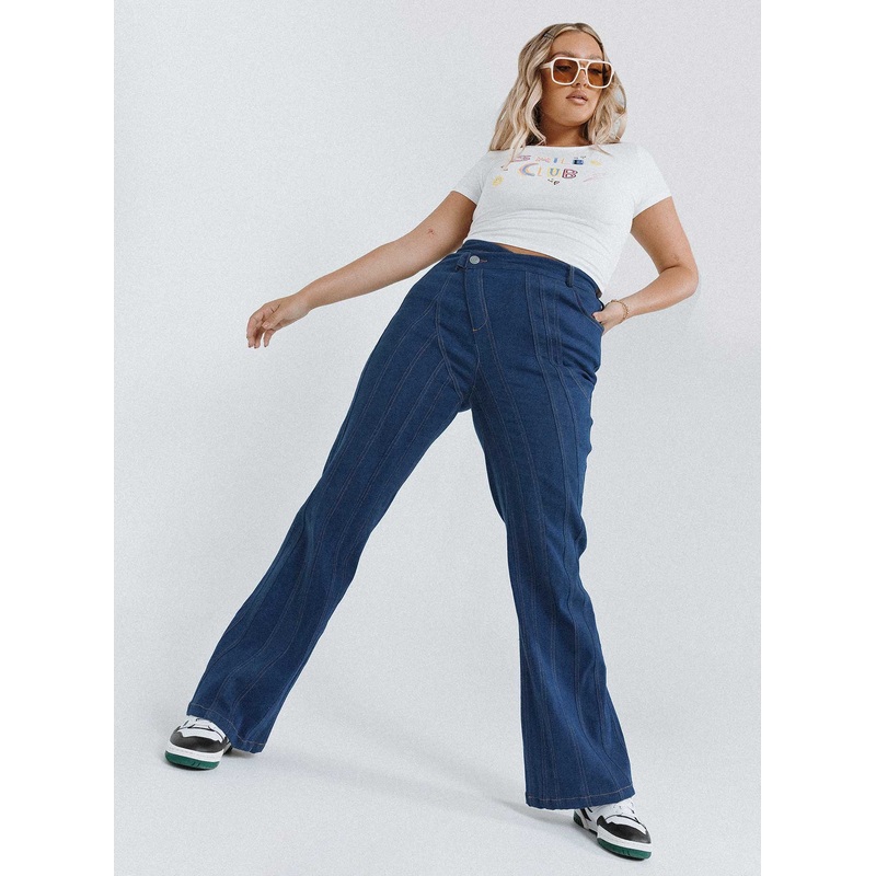 Odette Flare Denim Jeans Blue