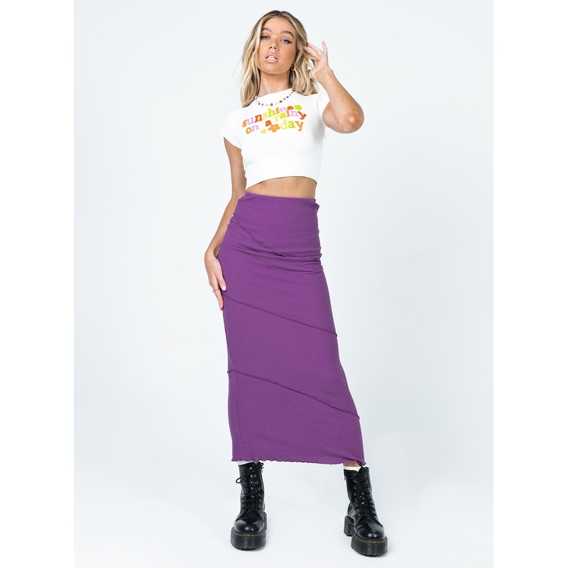 Oscar Maxi Skirt Dark Purple