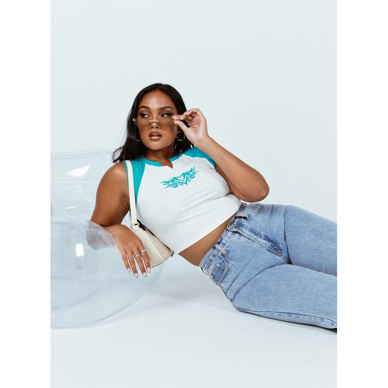 Tough Love Top White / Blue