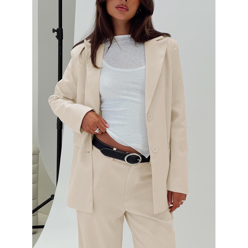 Crowd Pleaser Oversized Blazer Cream