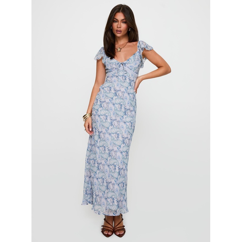 Dahleia Maxi Dress Blue Paisley