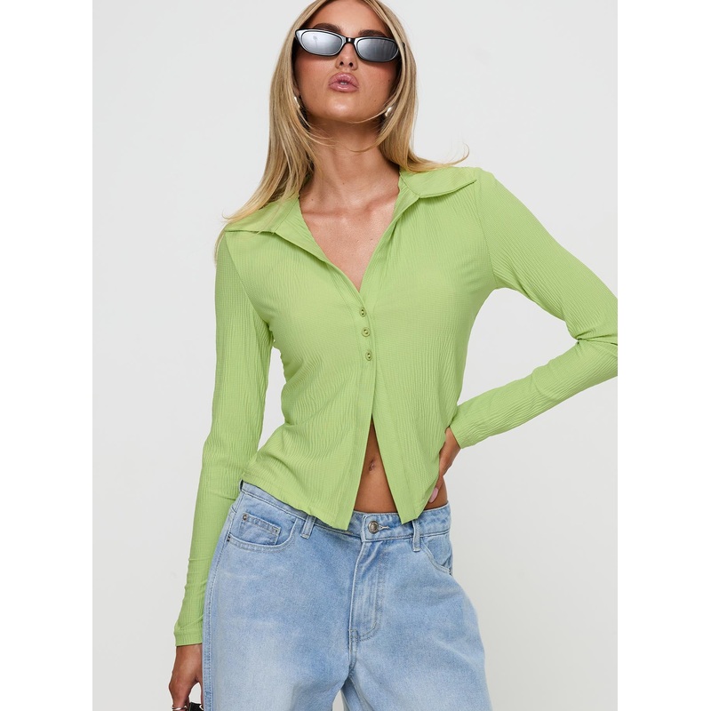 Echoes Long Sleeve Top Green