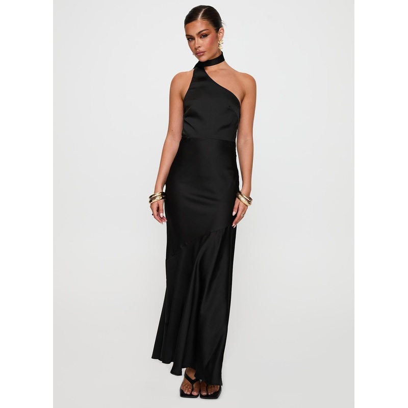 Elixaire Scarf Maxi Dress Black