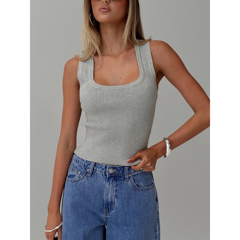 Issues Knit Top Grey