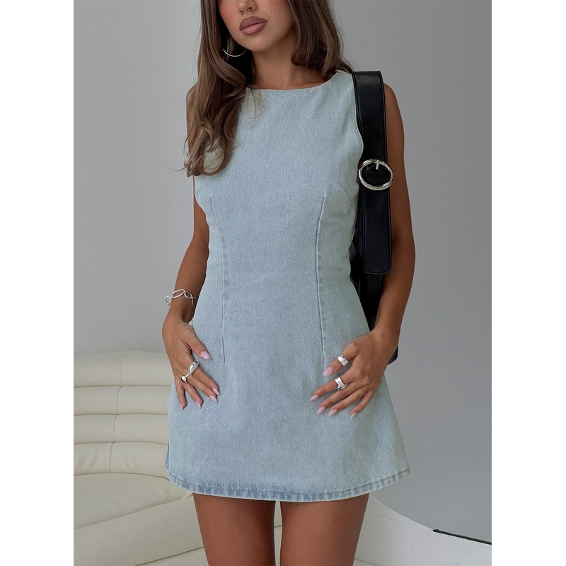 Ainsleigh Shift Denim Playsuit Light Wash