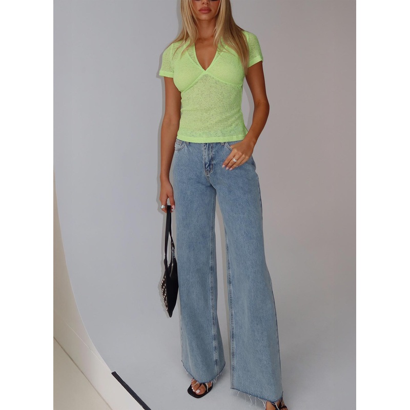 Darla Low Rise Straight Jean Vintage Blue Wash