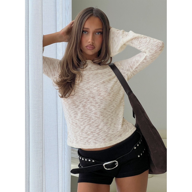 Follow Emotions Off Shoulder Top Cream