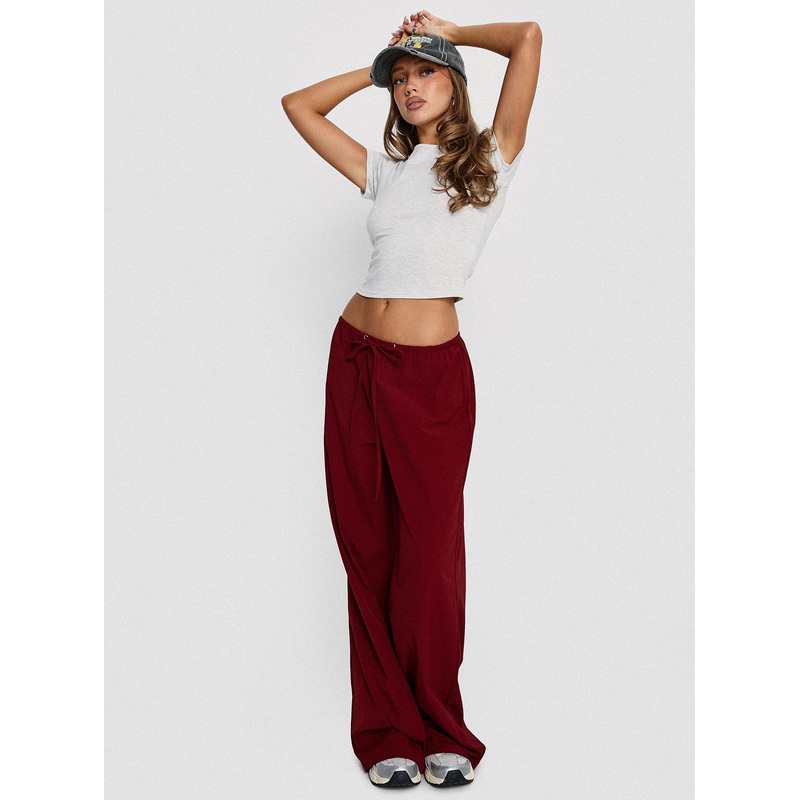 Jubel Wide Leg Pants Red