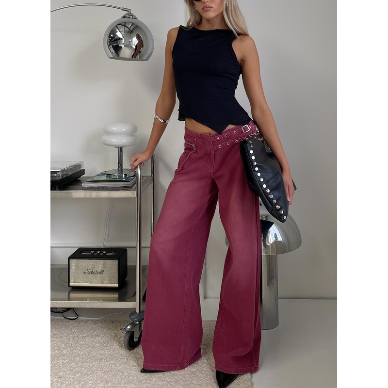 Paltrow Cargo Jeans Washed Burgundy