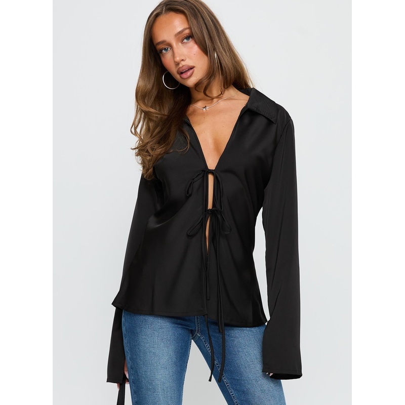 Way Life Goes Long Sleeve Top Black